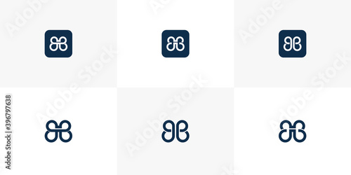 Set of creative monogram Set of creative monogram logo design template letter b and butterfly go design template infinity