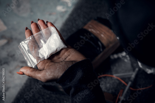 Obraz na plátně The concept of drug addiction and withdrawal syndrome