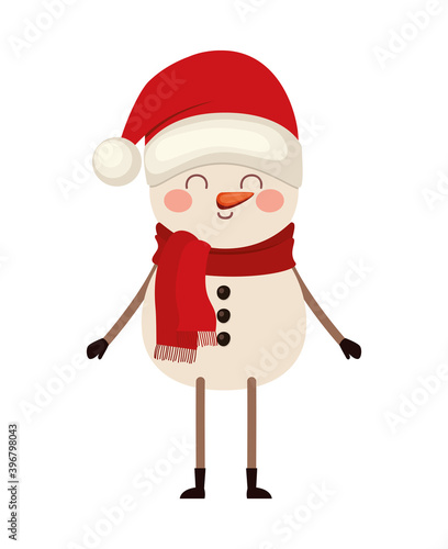 snowman with a red hat and scarf