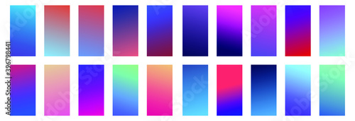 Set of abstract vector gradient backgrounds. Colorful texture for your design. Mobile app template