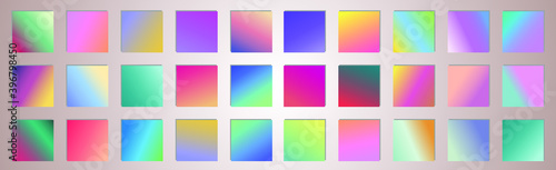 Set of abstract vector gradient backgrounds. Colorful texture for your design. Mobile app template