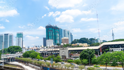 Cityscape in Kuala Lumpur  Malaysia. Tall buildings under construction.