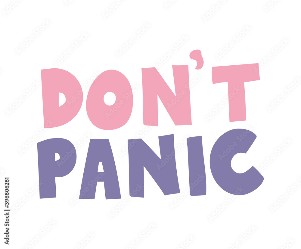 dont panic lettering doodle flat style icon dont panic lettering doodle flat style icon