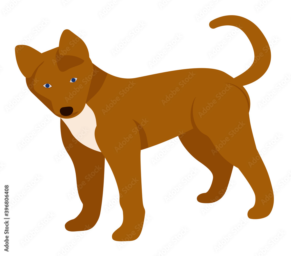 Vector illustration. Cute cartoon vector puppy dog Vector illustration. Cute cartoon vector puppy dog