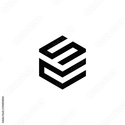 s c sc cs initial logo design vector graphic idea creative