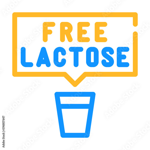 free lactose milk color icon vector illustration