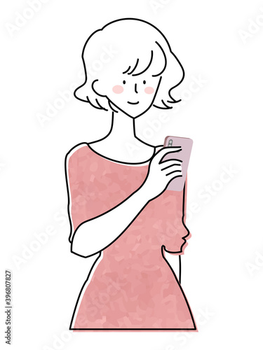 スマホを使う女性