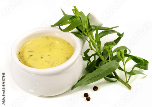 Sauce Bearnaise on white Background - Isolated photo