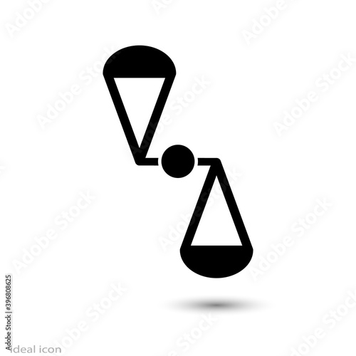 Abstract icon variable gravity. Sign isolated on white background. Danger zone - work antigravity driven. Science theoretical physics, equations of general relativity. Vector illustration Eps 10.