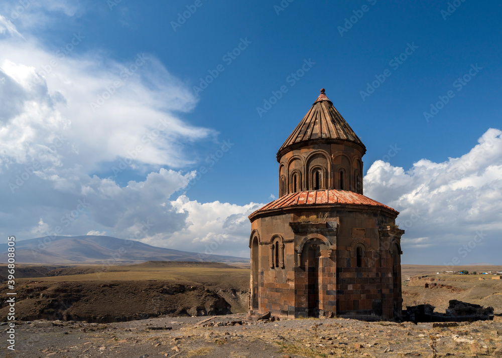 Church of St. Gregory of the Abughamrents, 10th Century. Ani was an important Armenian city, one of the largest in its time, now a World Heritage Site in modern Turkey close to the border of Armenia. Church of St. Gregory of the Abughamrents, 10th Century. Ani was an important Armenian city, one of the largest in its time, now a World Heritage Site in modern Turkey close to the border of Armenia.