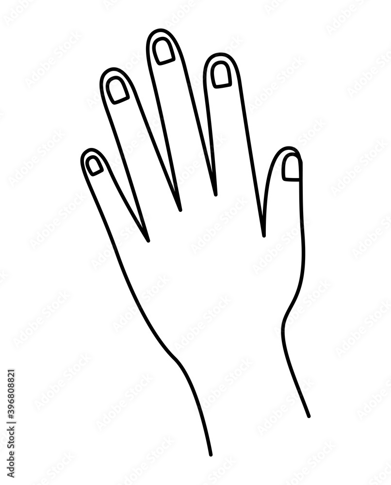hand line style icon on white background hand line style icon on white background
