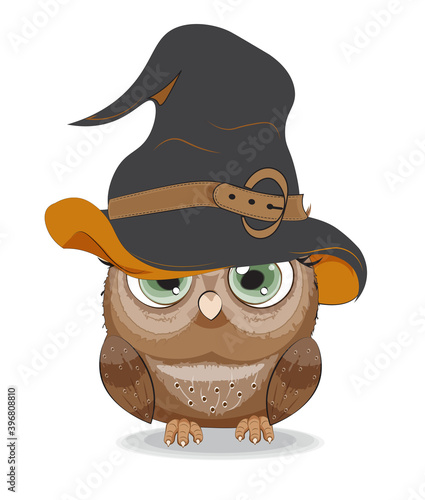 Halloween owl in hat