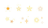 星やキラキラのアイコンのセット／イラスト／光／輝き／素材／シンプル