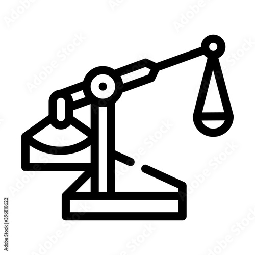 trebuchet vintage weapon line icon vector illustration