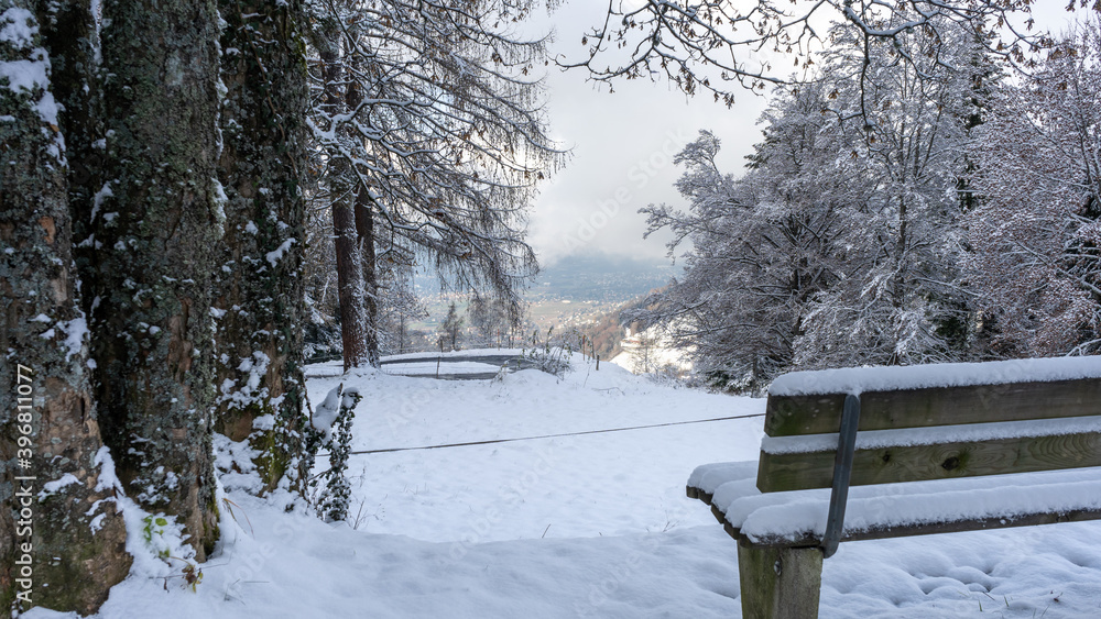 Snow-capped pictures of Caux, Switzerland. 