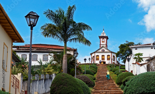 Baroque church at historical center, Serro, Minas Gerais, Brazil photo