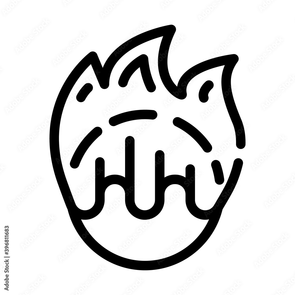 burning projectile line icon vector illustration black burning projectile line icon vector illustration black