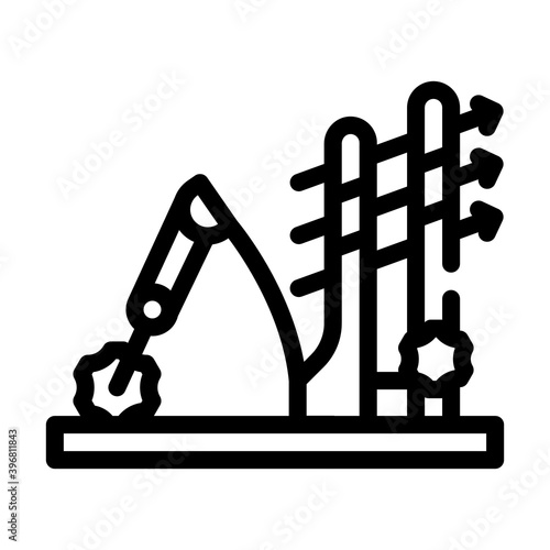 arrow thrower line icon vector illustration black