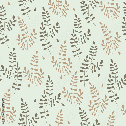 Botanical Seamless Pattern. Tree branch with leaves. The concept of ecology  environment  nature conservation. For paper  covers  fabrics