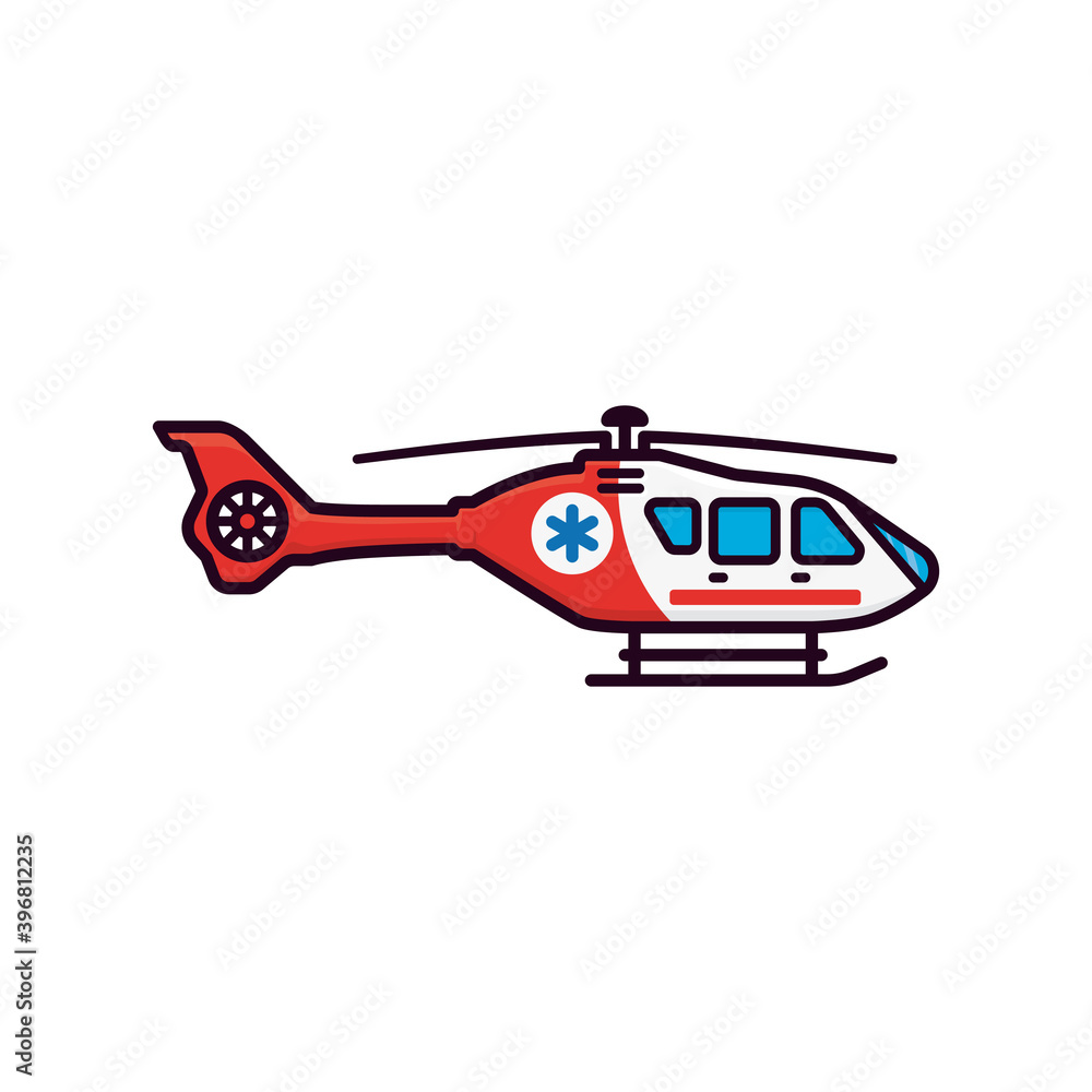 Medevac helicopter isolated vector illustration for Day of Medical Transporters on August 20 Medevac helicopter isolated vector illustration for Day of Medical Transporters on August 20