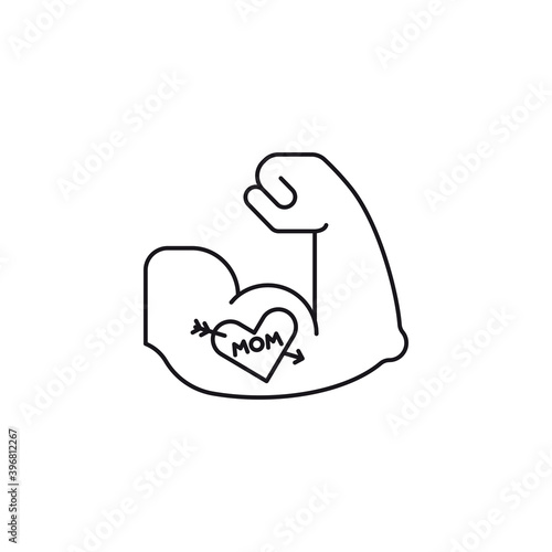  Youthful mistake, bad tattoo on male arm flexing muscles . Symbol for Tattoo Removal Day on August 14.