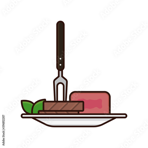 Filet mignon steak isolated vector illustration. Beef and meat symbol for Filet Mignon Day on August 13.