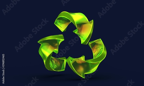 Recycle green Concept of recycling - 3d rendering