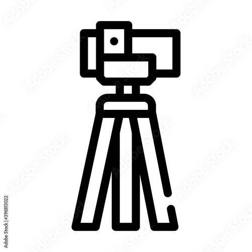 theodolite, vertical projection device line icon vector illustration