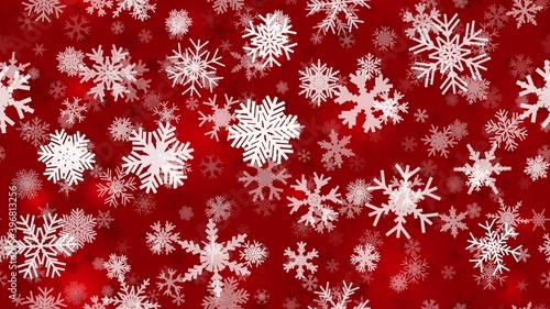 Red Seamless Christmas background snow illustration xmas. card season
