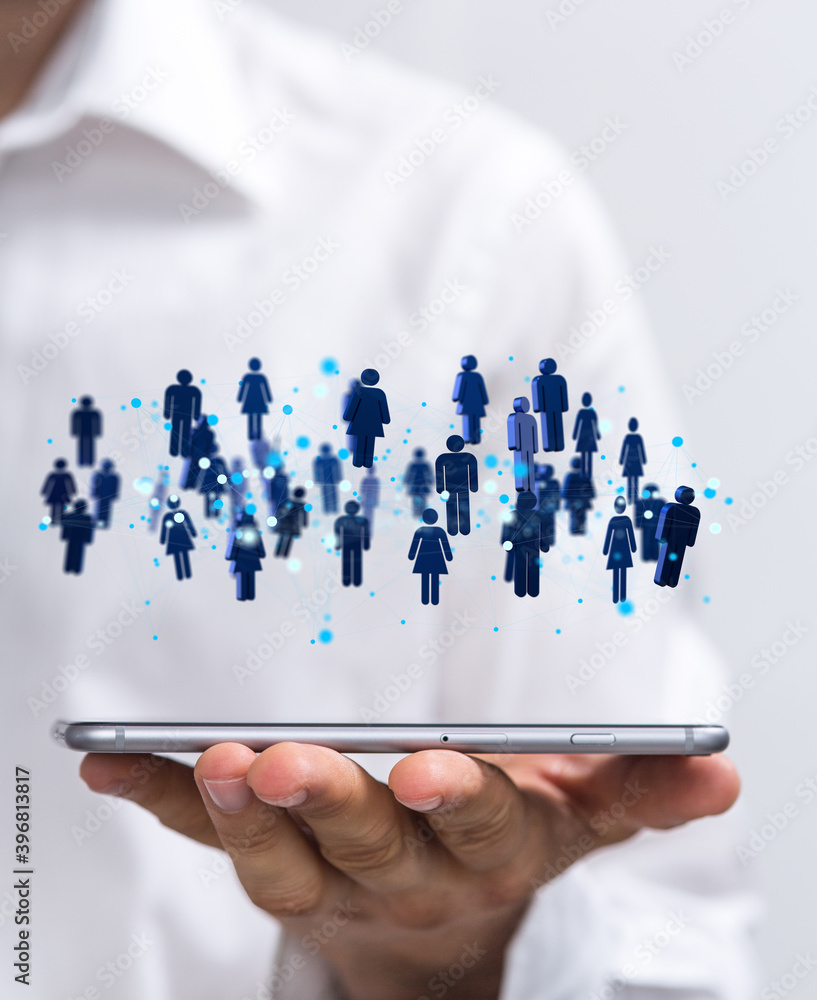 videoconference group of people talking in social network videoconference group of people talking in social network