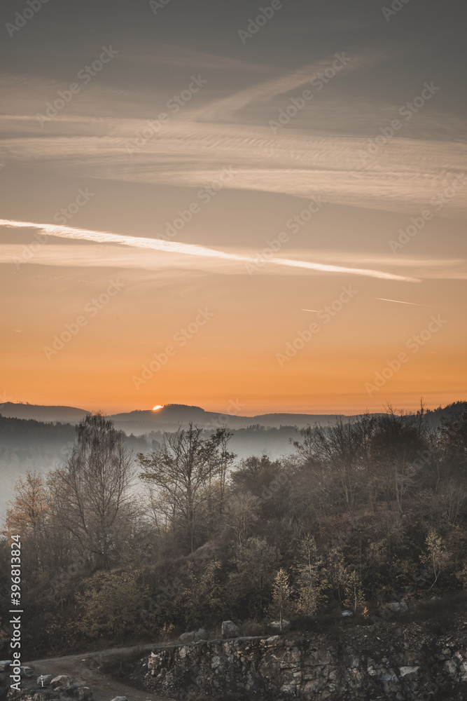 Obraz premium Sunset over the quarry
