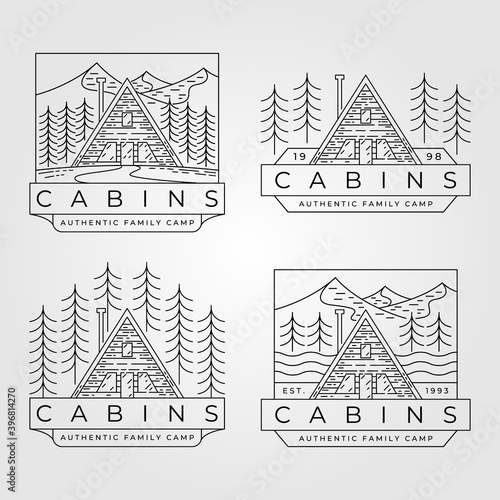 cabin line art logo vector minimalist illustration design