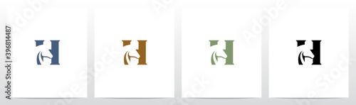 Horse On Letter Logo Design H