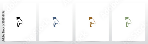 Horse On Letter Logo Design I