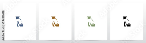 Horse On Letter Logo Design L