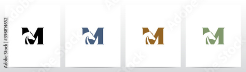 Horse On Letter Logo Design M