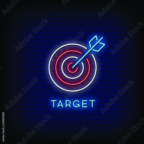 Target Neon Signs Vector