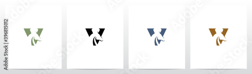 Horse On Letter Logo Design V