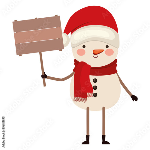 snowman with a red hat and one poster