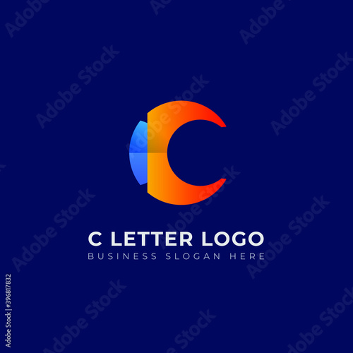 Abstract C logo design icon template. C letter logo mark. C gradient letter logo vector element