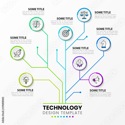 Infographic design template. Technology concept with 8 steps