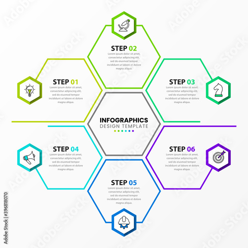 Infographic design template. Creative concept with 6 steps.