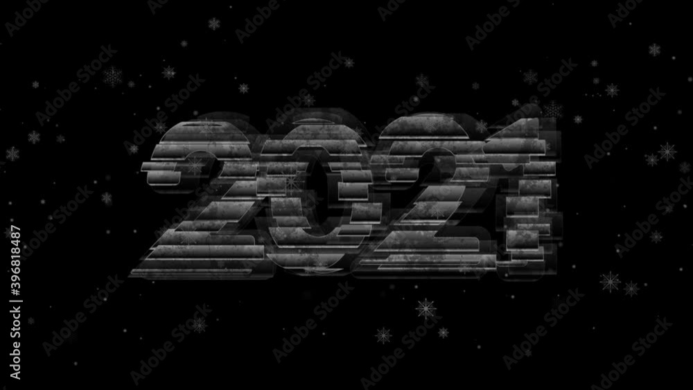 Dark grunge retro glitch 2021 New Year motion background with falling snowflakes. Seamless looping. Video animation Ultra HD 4K 3840x2160 Dark grunge retro glitch 2021 New Year motion background with falling snowflakes. Seamless looping. Video animation Ultra HD 4K 3840x2160
