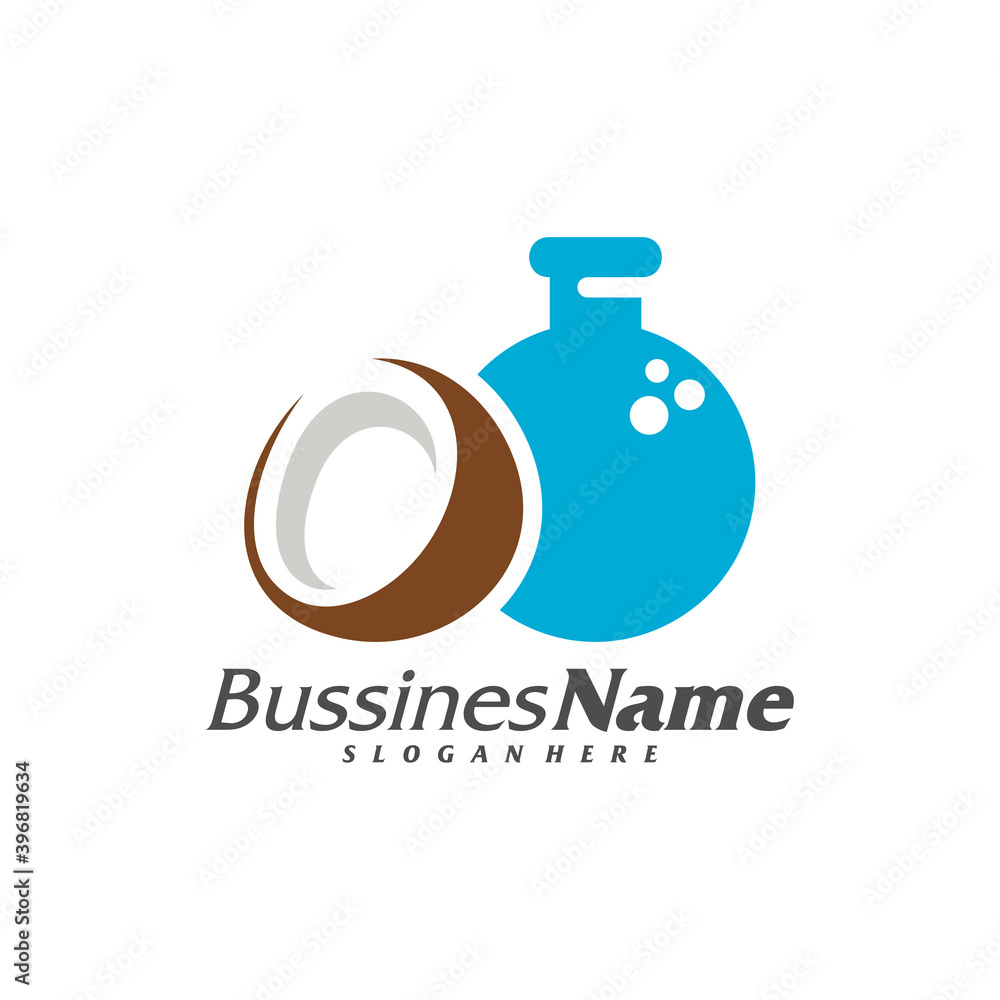 Lab Coconut logo vector template, Creative Coconut logo design concepts, Icon symbol, Illustration Lab Coconut logo vector template, Creative Coconut logo design concepts, Icon symbol, Illustration