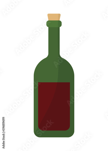 bottle of wine with green color