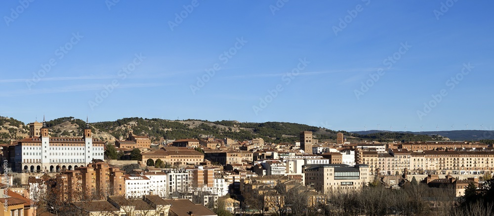 Panoramic view of the monumental and touristic city of Teruel in Spain