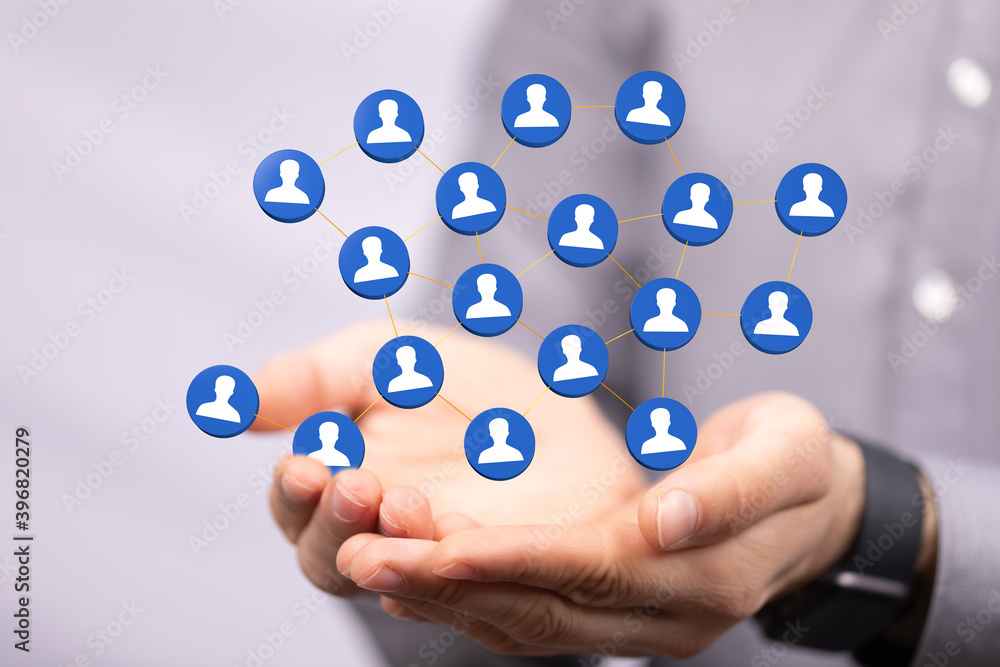 digital Business people silhouettes network team digital Business people silhouettes network team