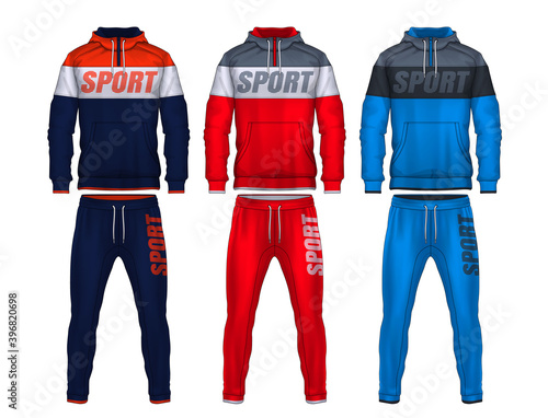 sport track suit design template,jacket and trousers vector illustration.