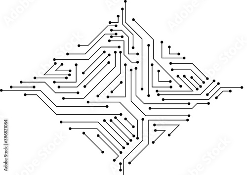 Vector : Electronic circuit on white background