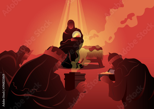Three Wise Man and Baby Jesus